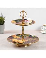 India Circus by Krsnaa Mehta Fronds and Florets 2 Tier Serving Tray