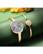 India Circus by Krsnaa Mehta Gray Bouquet Wrist Watch with Bracelet