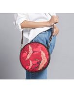 India Circus by Krsnaa Mehta Legend of the Cranes Round Crossbody Bag