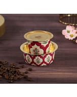 India Circus by Krsnaa Mehta Poppy Flower Scarlet Brass Coffee Tumbler Set