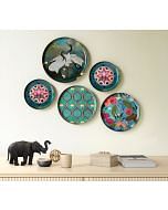 India Circus by Krsnaa Mehta Sarus in Lake Wall Decor Plates Set of 5