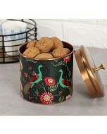 India Circus Feathers & florals Storage Jar