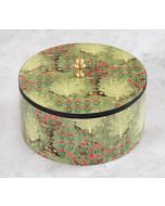 India Circus Floral Pillar Crest Round Storage Box