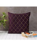 India Circus Gold Bead Purple Cushion Cover