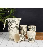 India Circus by Krsnaa Mehta Monochrome Palatial Courtyard Bamboo Jug Set