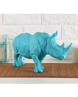 India Circus Sky Blue Rhino Calf Figurine