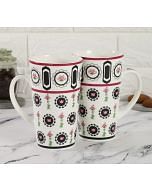 India Cirucs Appliqued Harmony Conical Mug (Set of 2)