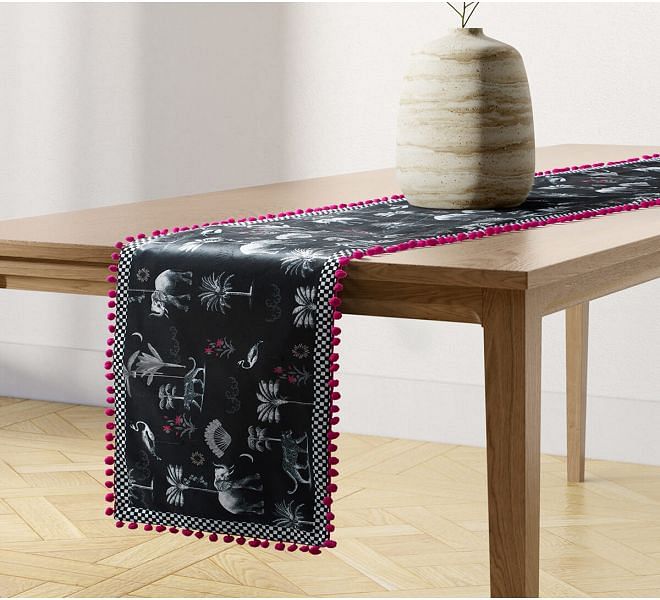 India Circus by Krsnaa Mehta Animalia Creations Micro Velvet Bed and Table Runner