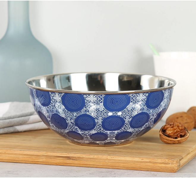 India Circus by Krsnaa Mehta Beryl Indigo Steel Bowl