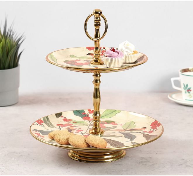 India Circus by Krsnaa Mehta Bird Land Paradise 2 Tier Serving Tray