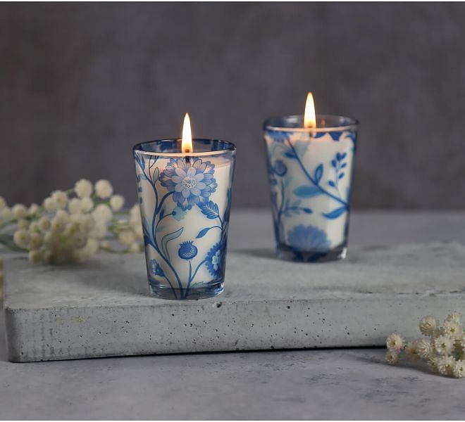 India Circus by Krsnaa Mehta Blaue Blume Conical Candle Votive Set of 2