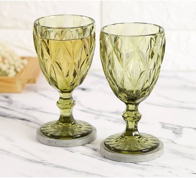 Green Wine Glasses (set of 2)