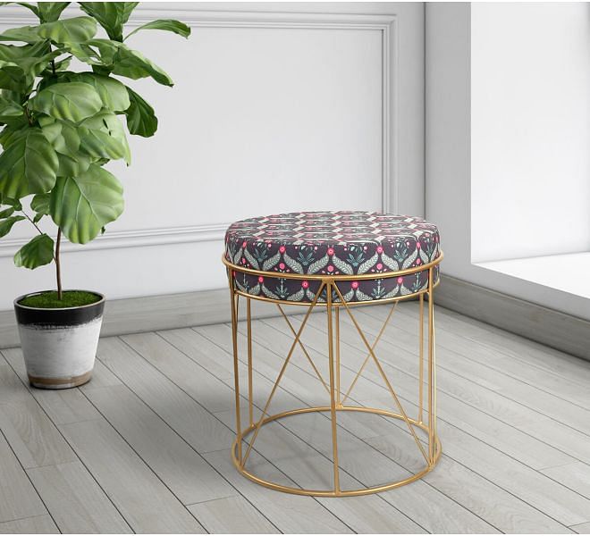 India Circus by Krsnaa Mehta Iron Blooming Dahlia Iron Pouffe