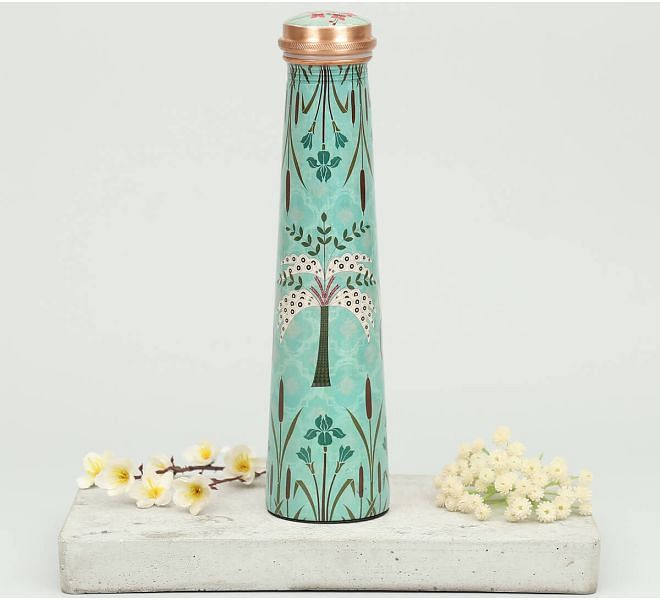 India Circus by Krsnaa Mehta Mirroring Deer Garden Tapered Copper Bottle