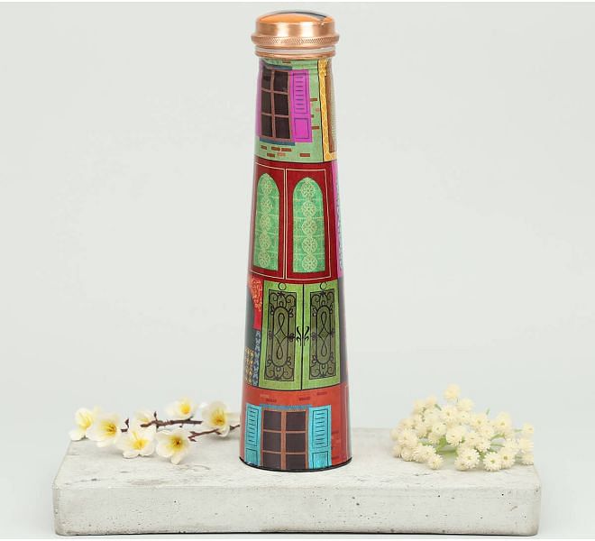 India Circus by Krsnaa Mehta Mughal Doors Reiteration Tapered Copper Bottle