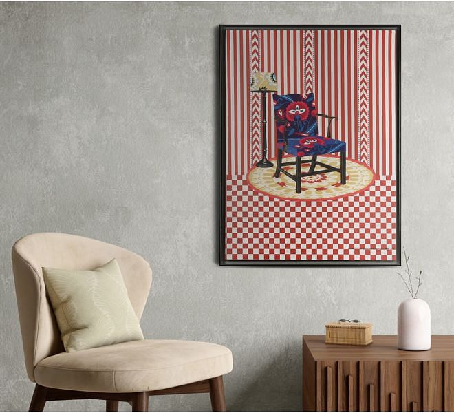 India Circus by Krsnaa Mehta Suzani Motif Floating Framed Canvas Wall Art