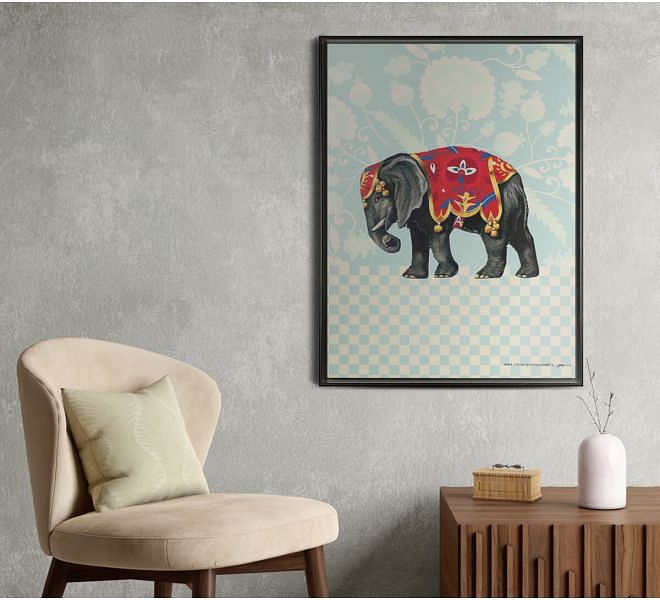 India Circus by Krsnaa Mehta Tusker Prime Floating Framed Canvas Wall Art