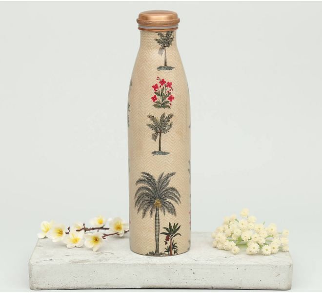 India Circus Chevron Palms Copper Bottle