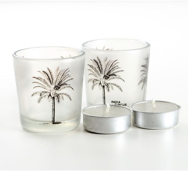 Palm Parade Tea Light Holder Set of 2