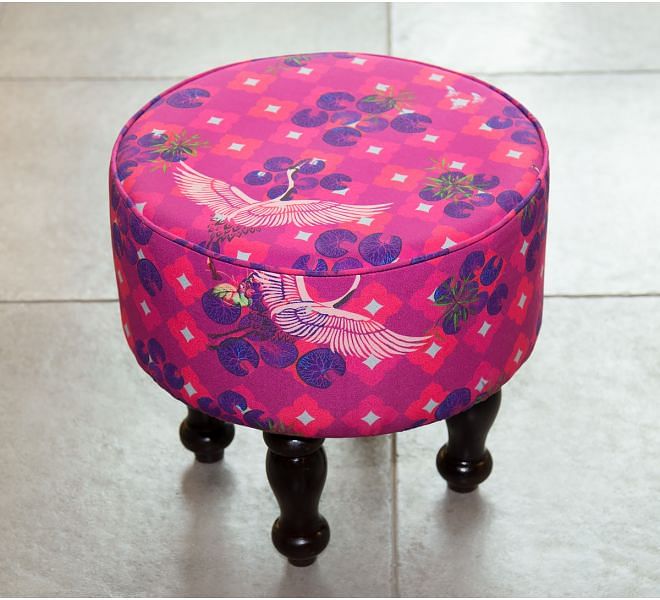 India Circus Red Paradise Ottoman