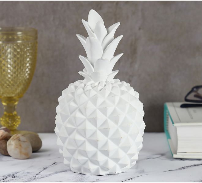 India Circus White Pineapple Decor Accent