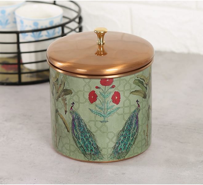 India Circus Birds of the Tropics Storage Jar