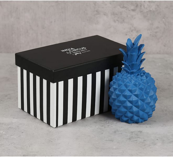 India Circus Blue Pineapple Decor Accent