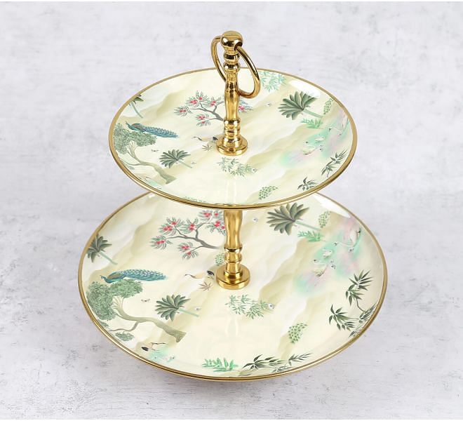 India Circus by Krsnaa Mehta Bird Oasis 2 Tier Serving Tray