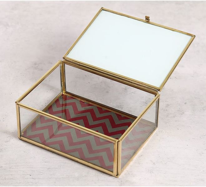 India Circus by Krsnaa Mehta Carmine Chevron Storage Box