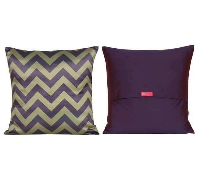 India Circus by Krsnaa Mehta Chevron Melavo Satin Blend Cushion Cover Set of 5