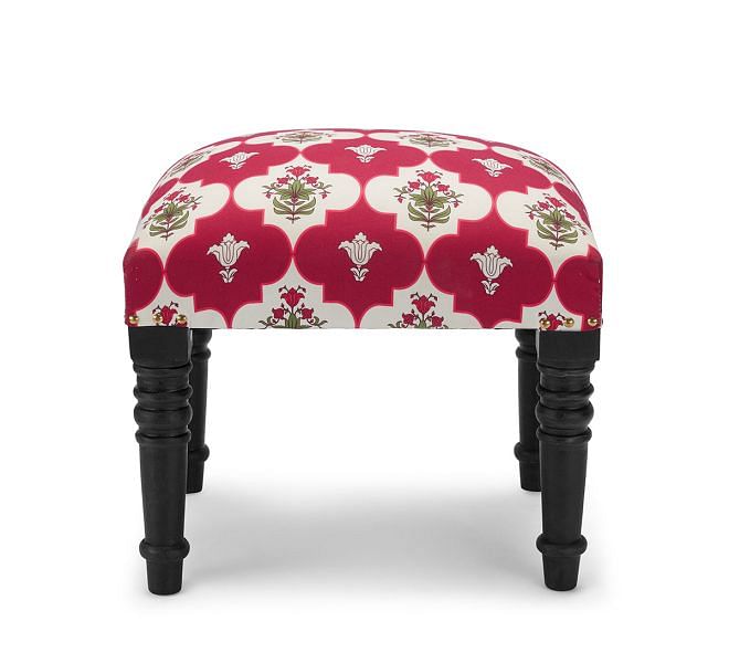 India Circus by Krsnaa Mehta Fuchsia Lattice Treasures One Seater Pouffe