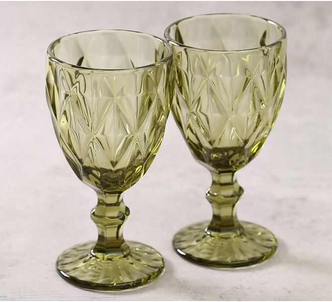 Green Wine Glasses (set of 2)