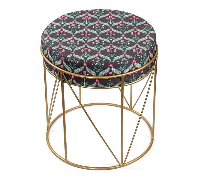 India Circus by Krsnaa Mehta Iron Blooming Dahlia Iron Pouffe