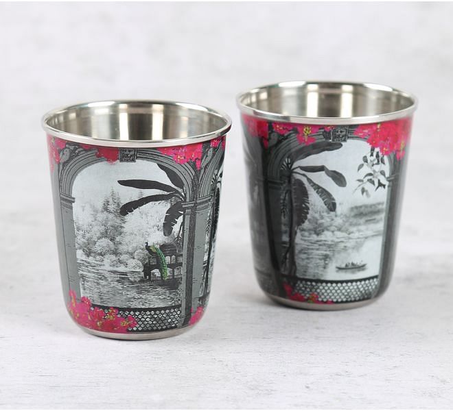 India Circus by Krsnaa Mehta Royal Hues Small Steel Tumbler Set of 2