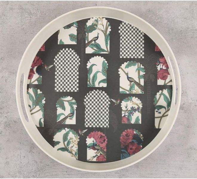 India Circus by Krsnaa Mehta Signature Windows Round Bamboo Tray