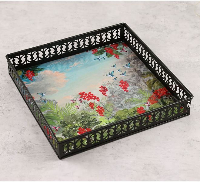 India Circus by Krsnaa Mehta Tropical View Square Iron Tray