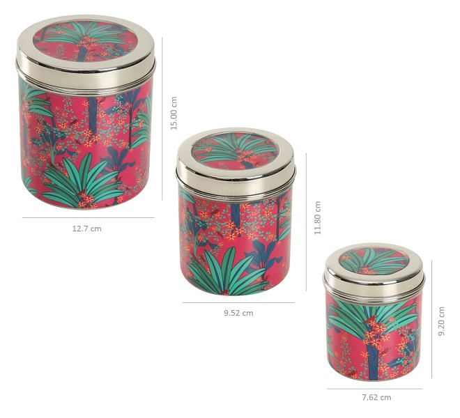 India Circus Royal Palms Steel Container (Set of 3)