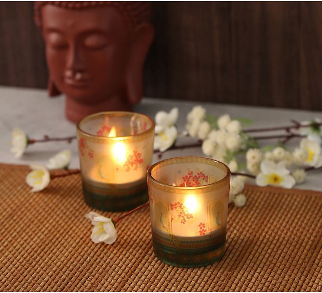 India Circus Tropical Island Living Tea Light Holder Set of 2