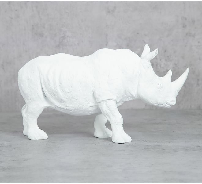 India Circus White Rhino Calf Figurine