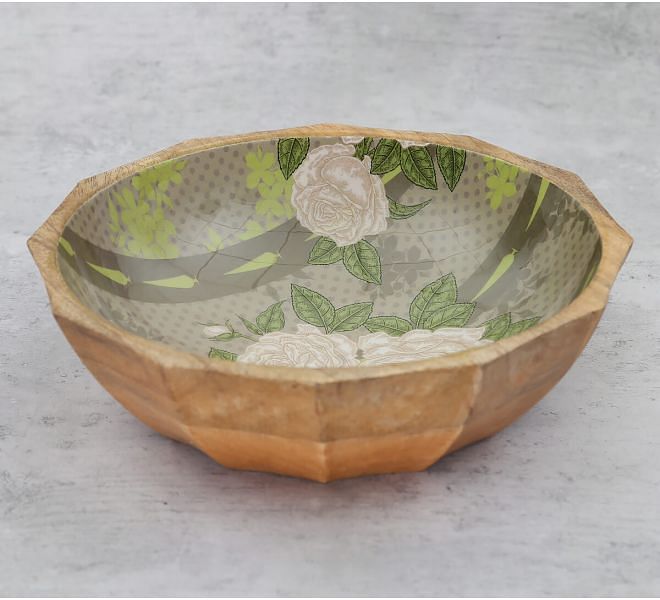 India Cricus by Krsnaa Mehta Rose Alba's Tenor Big Wooden Bowl