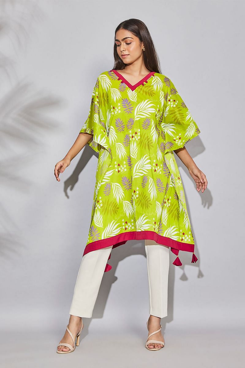 India Circus by Krsnaa Mehta Fern and Flights Kaftan Kurti